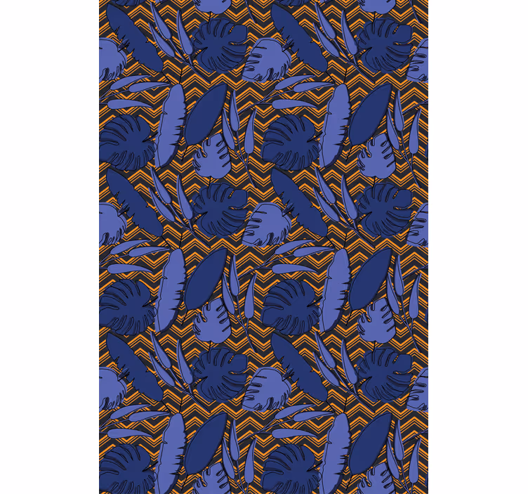 Store enrouleur fleurs et plantes motif tropical bleu - TenStickers