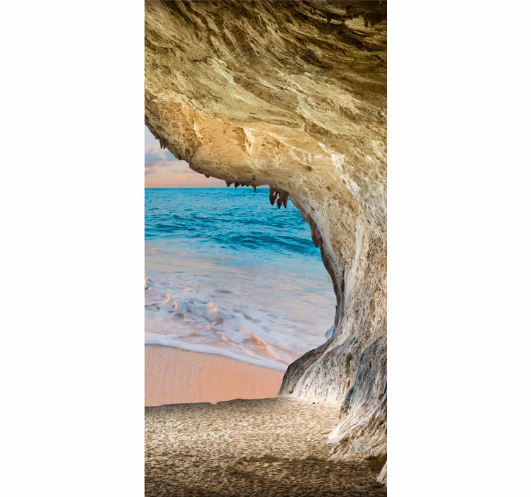 Store enrouleur autres vue sur la plage de la grotte - TenStickers