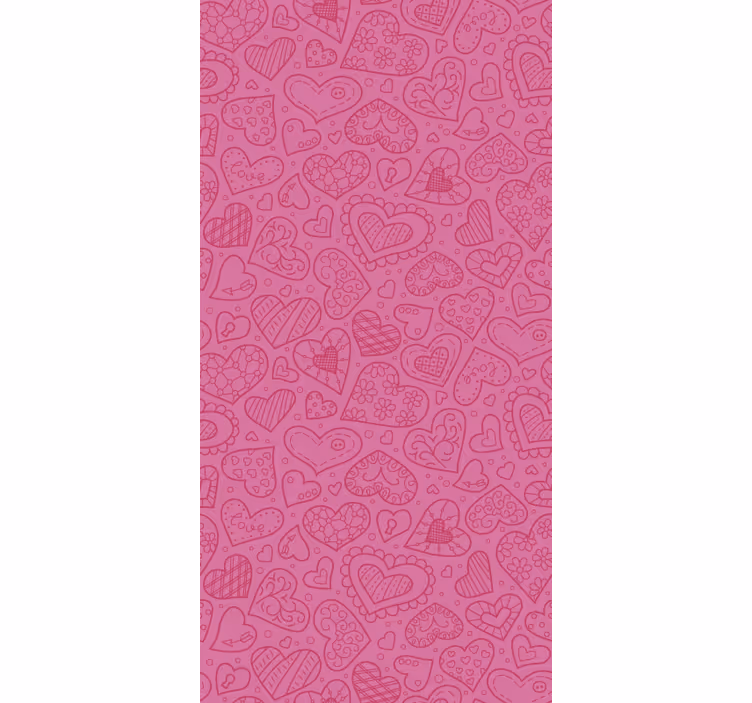 Store enrouleur romantique motifs de coeurs roses - TenStickers