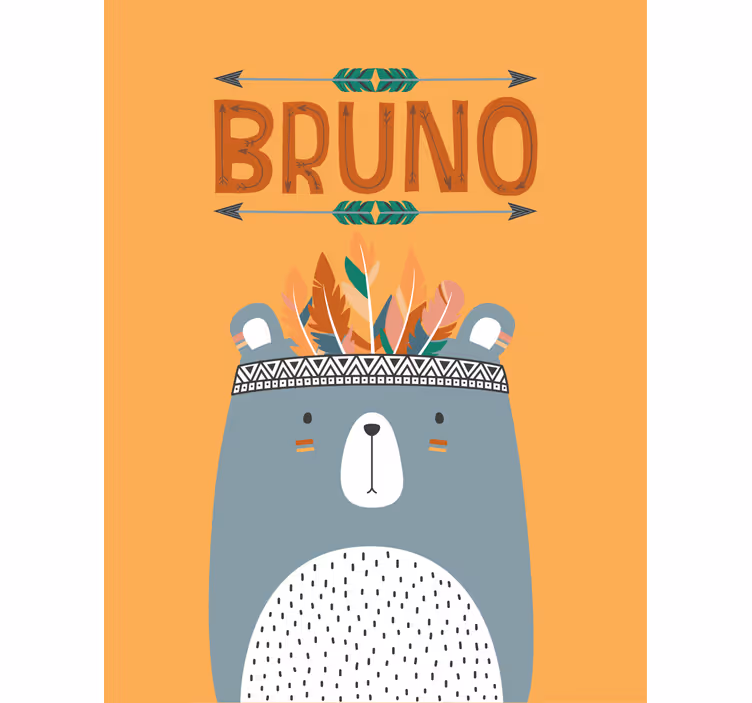 Stores Ourson bleu nordique Prénom personnalisé - TenStickers