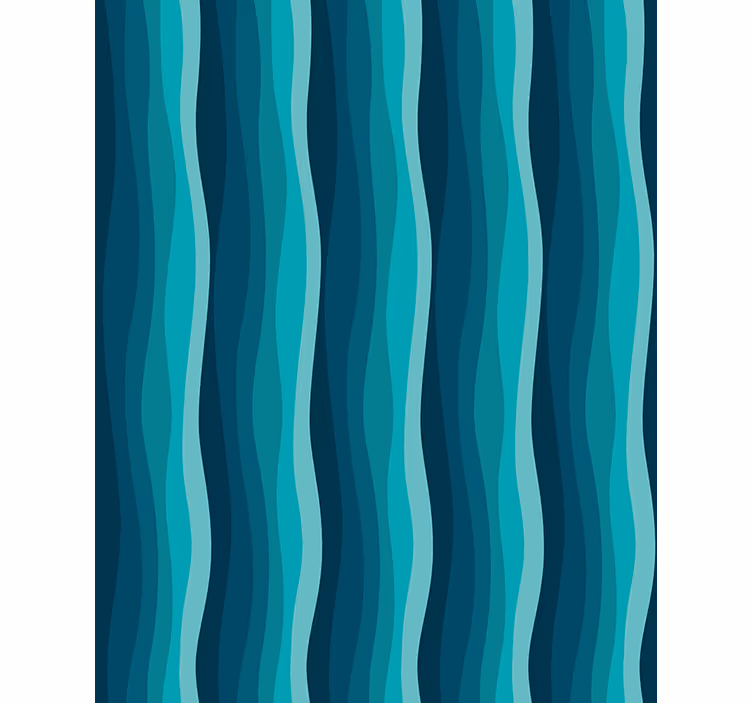Store enrouleur salon motif bleu ondulé - TenStickers