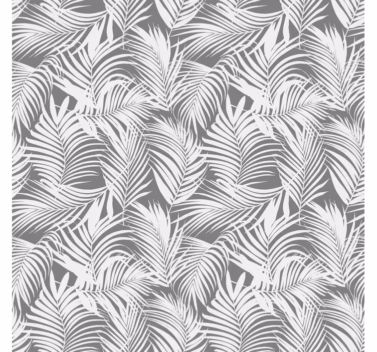 Store enrouleur fleur salon feuilles de palmiers en gris - TenStickers