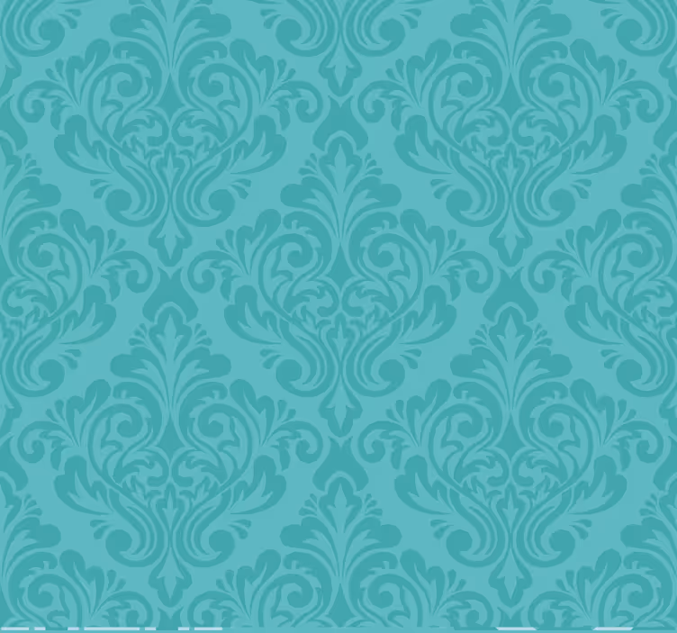 Store turquoise salon design damassé vintage - TenStickers