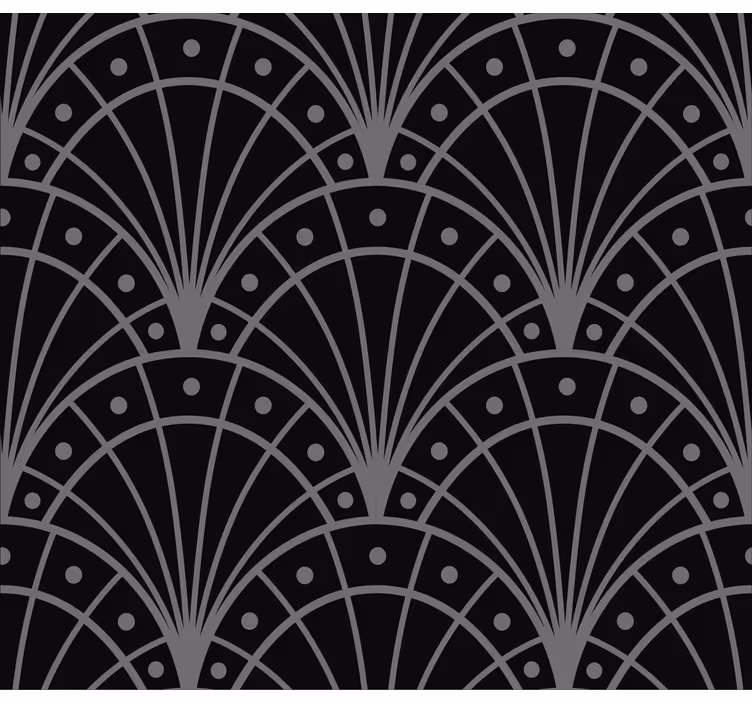 Store enrouleur salon élégant demi-cercles noir - TenStickers