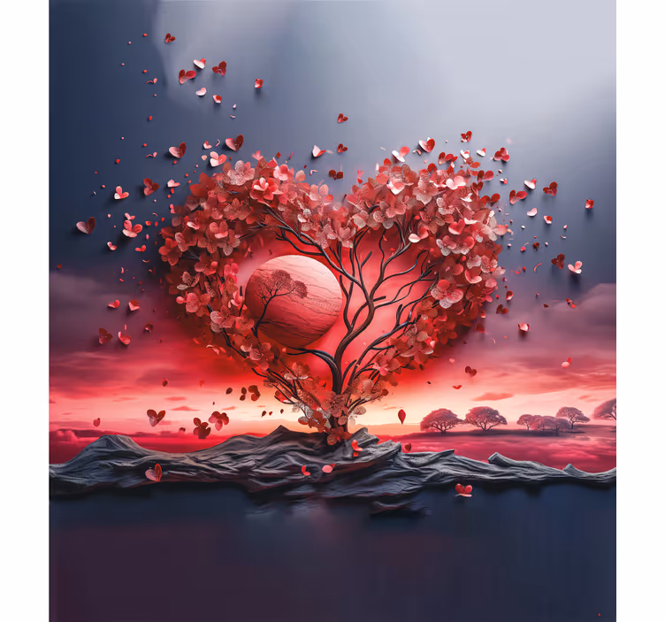 Store romantique arbre coeur - TenStickers