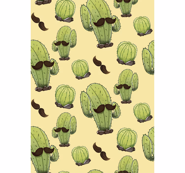 Store salon cactus avec moustache - TenStickers
