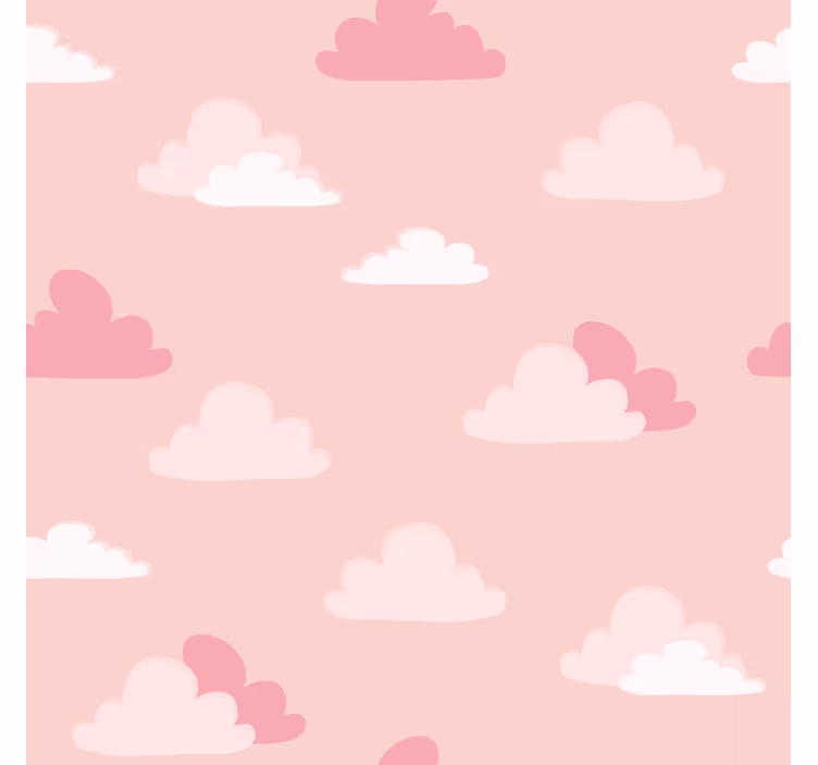 Store enrouleur nuage motif rose et blanc - TenStickers