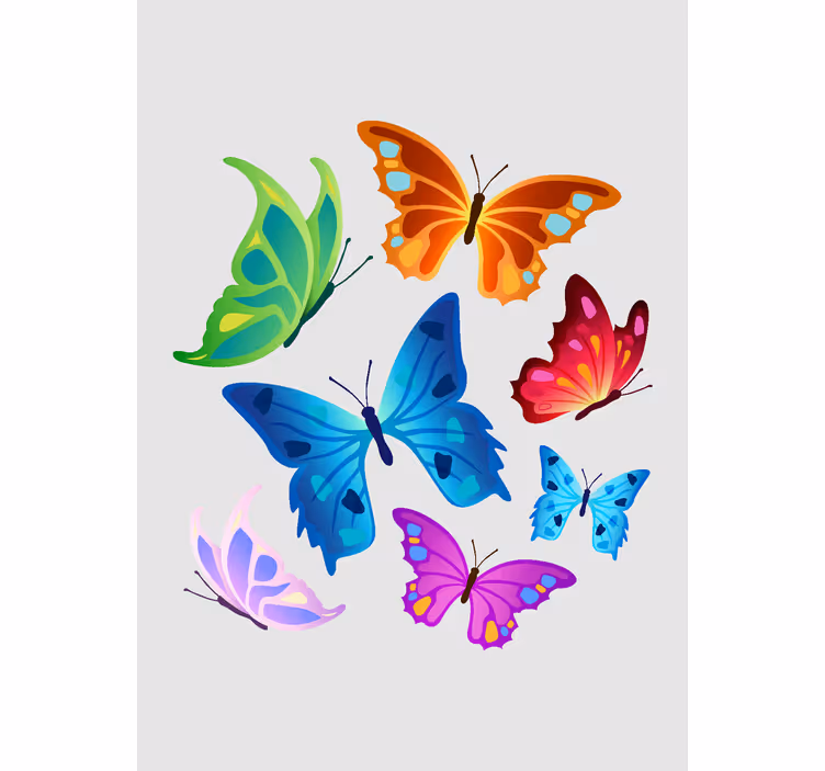 Store enrouleur papillon grandes ailes colorées - TenStickers