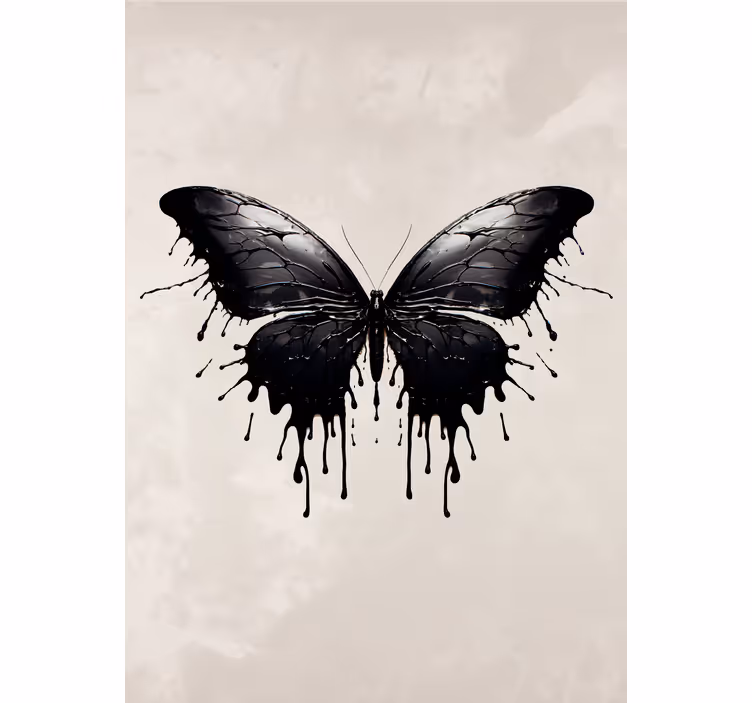 Store enrouleur papillon grandes ailes noires - TenStickers