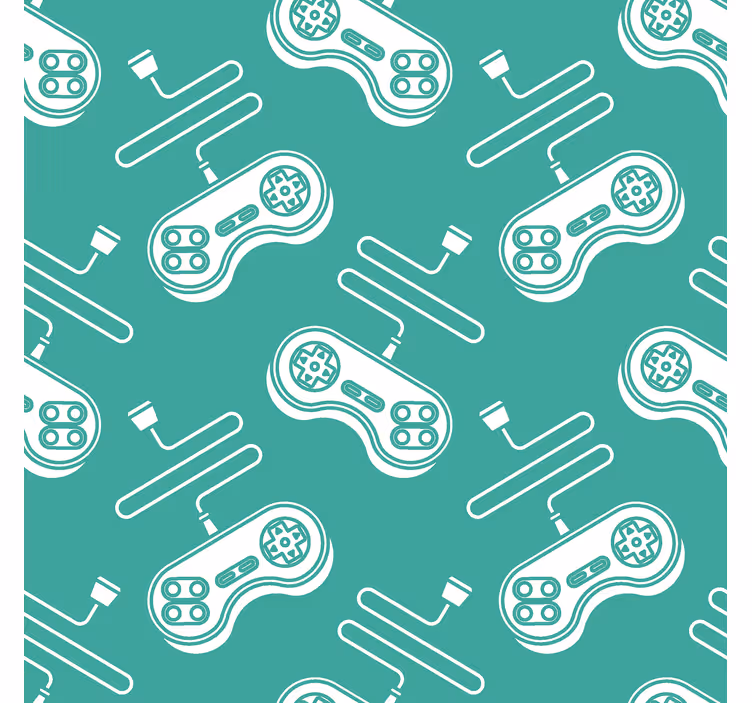 Store enrouleur gamer motif de commandes rétro blanc - TenStickers