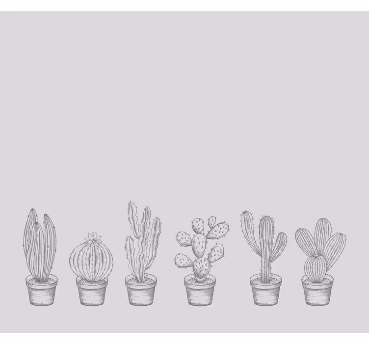 Store enrouleur cactus nuances de gris - TenStickers