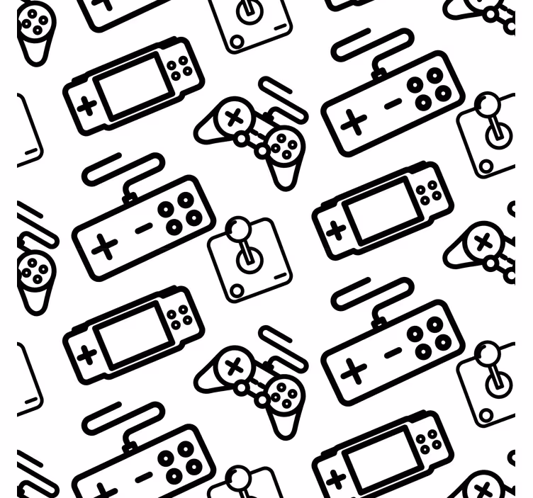Store enrouleur gamer motifs noir et blanc consoles manettes - TenStickers