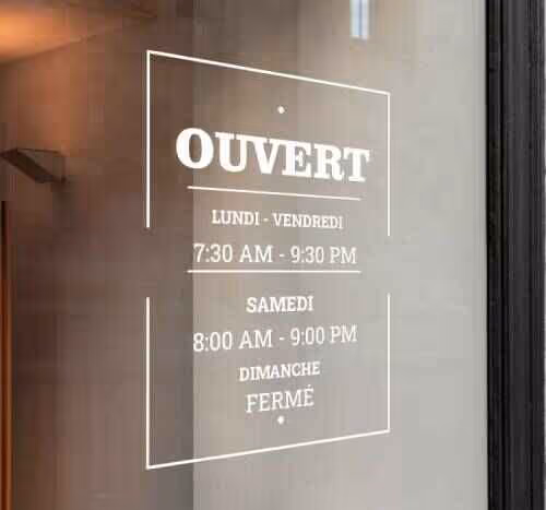Autocollant Horaires - Tenstickers Autocollant Horaires - Tenstickers