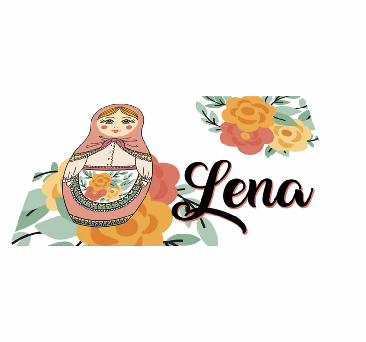 Set de table avec prénom illustration poupée russe - TenStickers