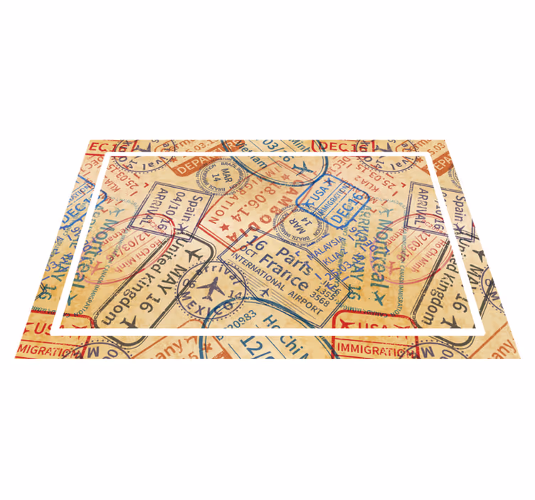 Set de table motif tampons de passeport - TenStickers