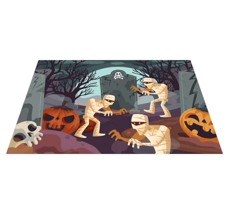 Set de table halloween momies Émergeant du cimetière - TenStickers