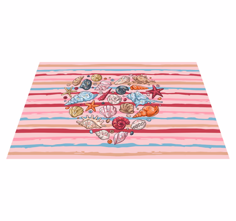 Set de table moderne motif cœurs en coquillages - TenStickers