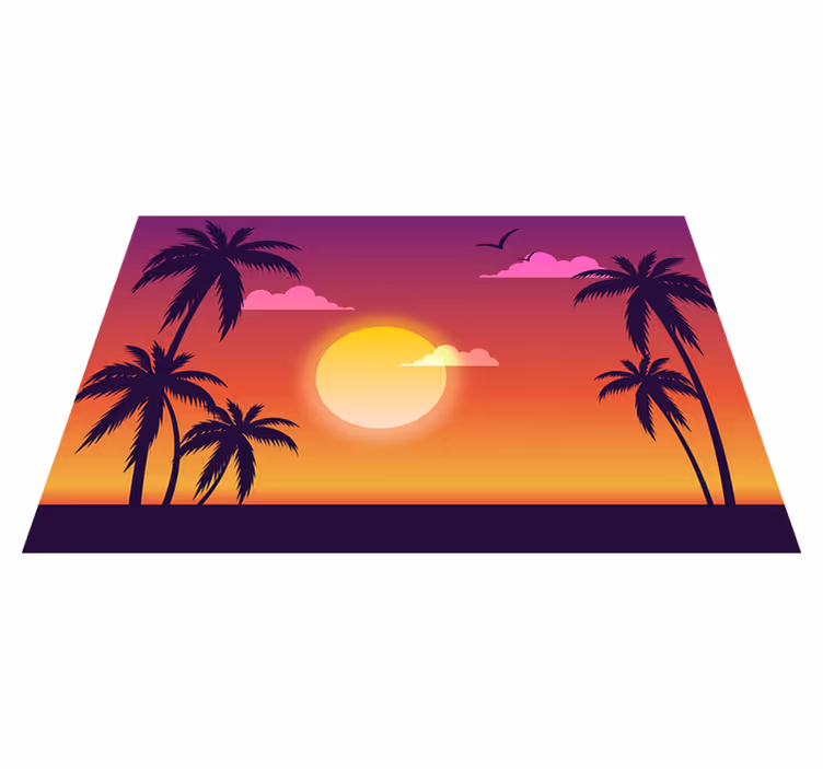Set de table moderne scène de coucher de soleil tropical - TenStickers