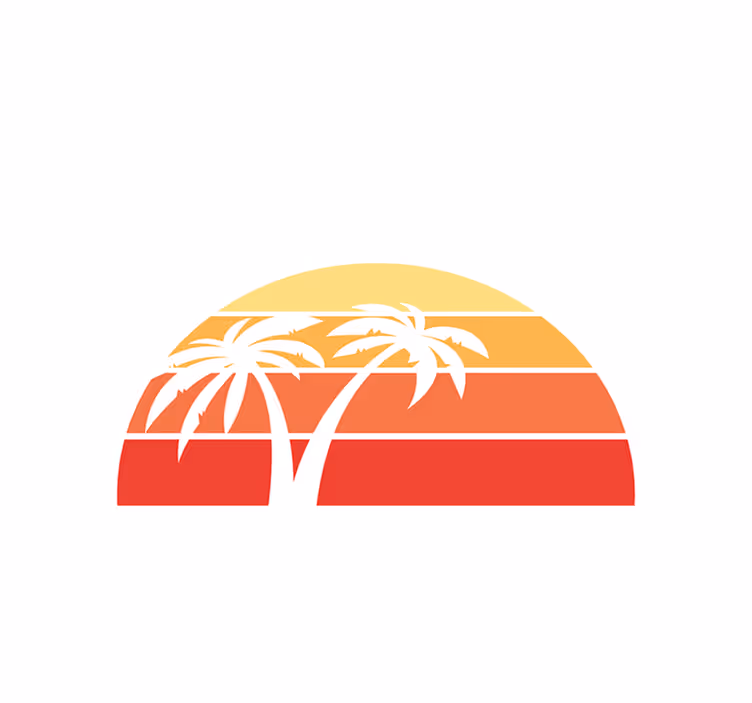 Set de table original paysage tropical au crépuscule - TenStickers