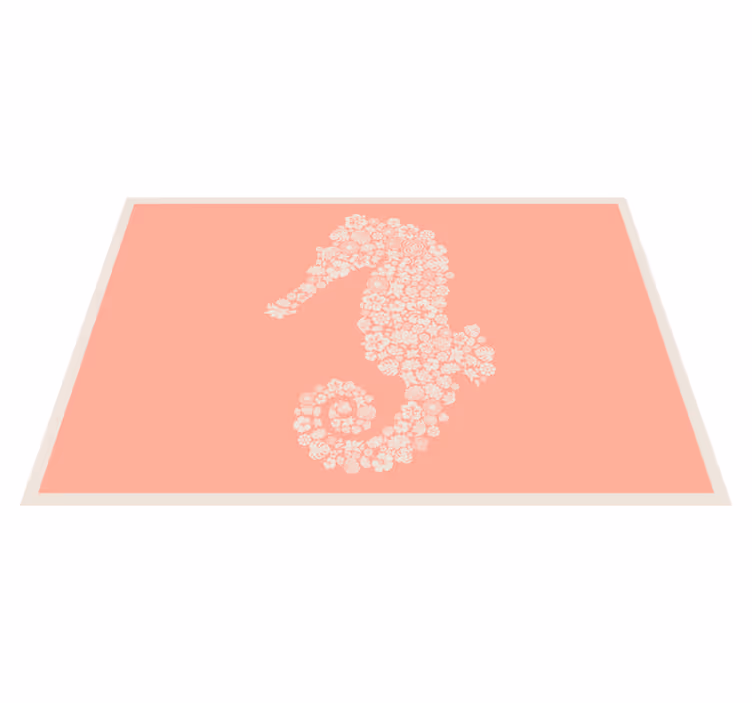 Set de table original en forme de hippocampe floral - TenStickers