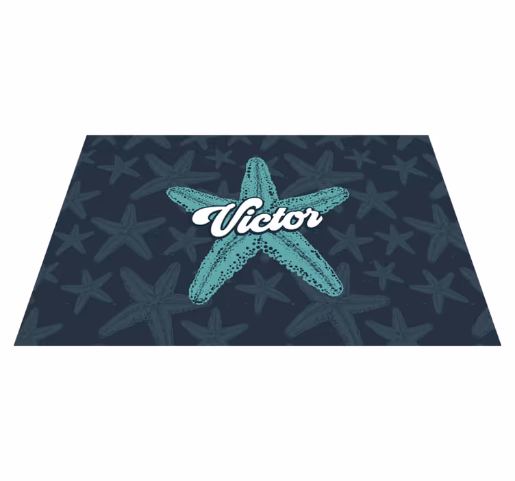 Set de table avec prénom Étoile de mer personnalisée - TenStickers