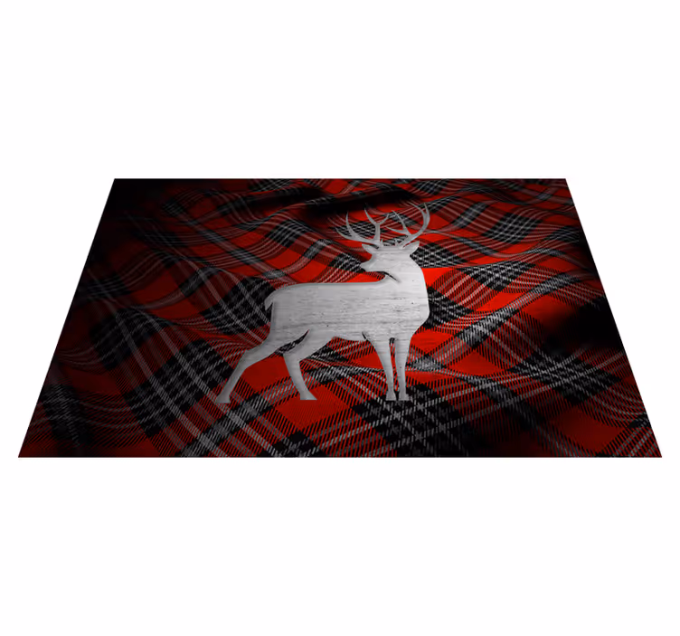 Set de table noël à carreaux rouges élégants - TenStickers