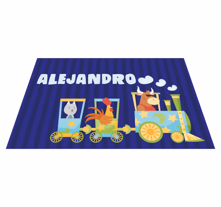 Set de table enfant animaux du train colorés - TenStickers