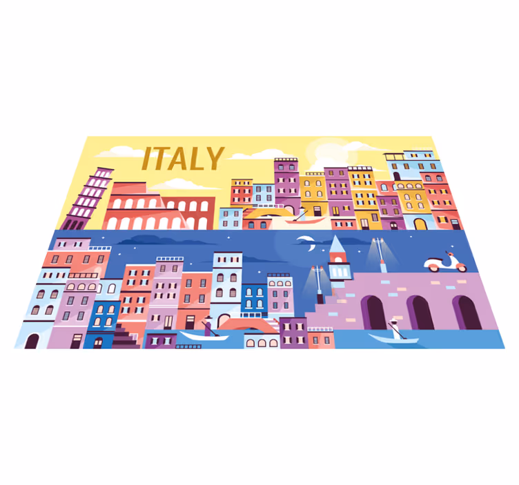 Set de table avec prénom ville d'italie vibrante - TenStickers