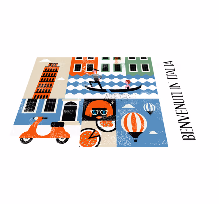 Set de table original scène italienne vibrante - TenStickers