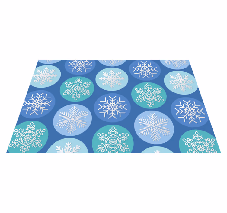 Set de table noël motif flocon de neige rond - TenStickers