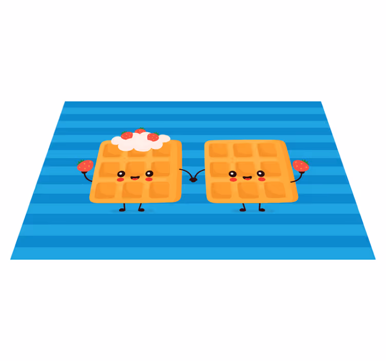 Set de table enfant amis gaufres heureux - TenStickers