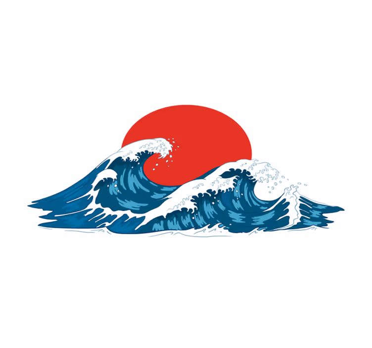 Set de table original vagues et soleil levant - TenStickers