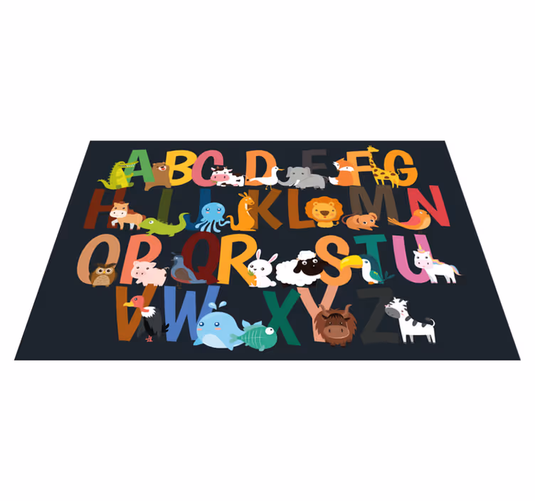 Set de table design enfant Alphabet animal anglais - TenStickers