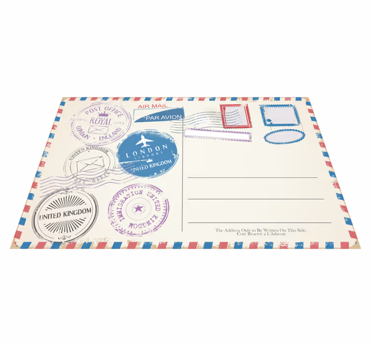 Set de table design citation collection de timbres voyage - TenStickers