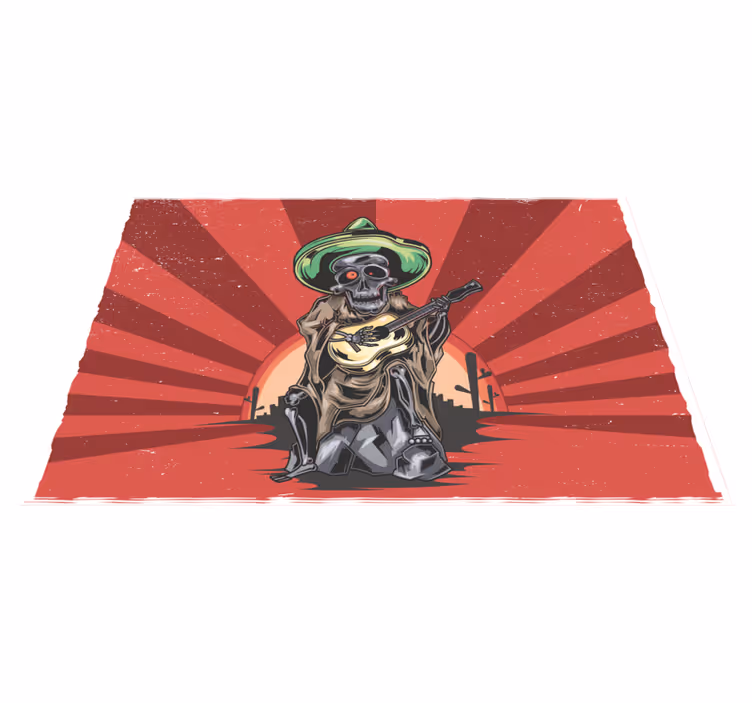 Set de table halloween musicien mariachi squelette - TenStickers