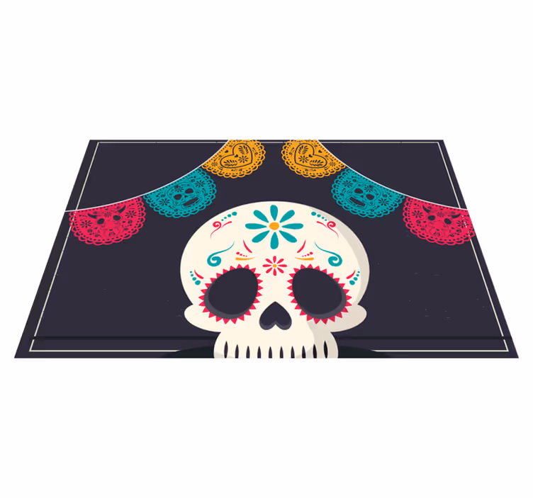 Set de table halloween banderole de crânes colorés - TenStickers