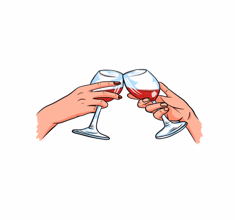 Set de table design citation verres à porter un toast - TenStickers
