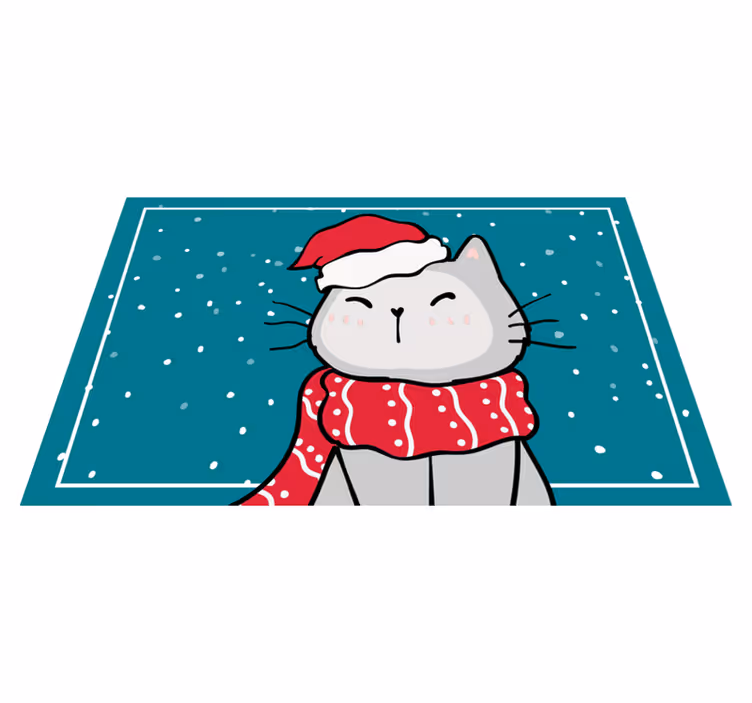 Set de table noël chat joyeux père noël - TenStickers