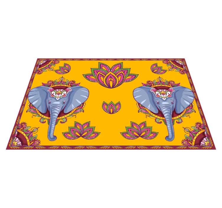 Set de table original motifs floraux éléphant - TenStickers