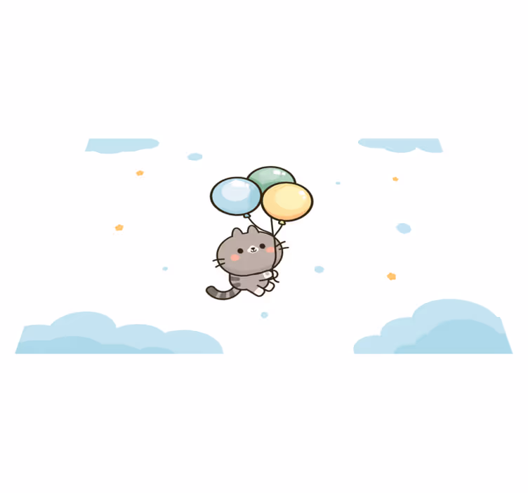 Set de table enfant ballons de chat mignons - TenStickers