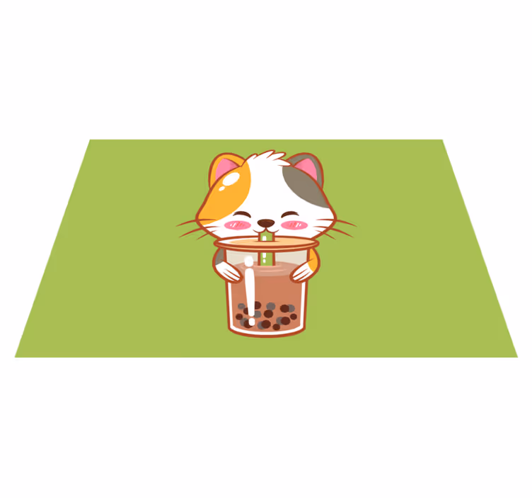 Set de table enfant chat mignon et boisson - TenStickers