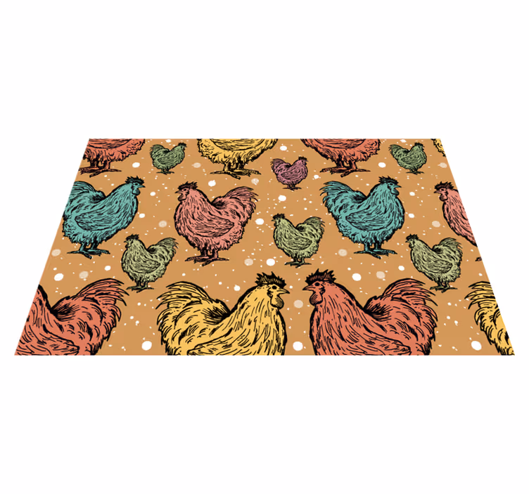 Set de table original motif de poules colorées - TenStickers