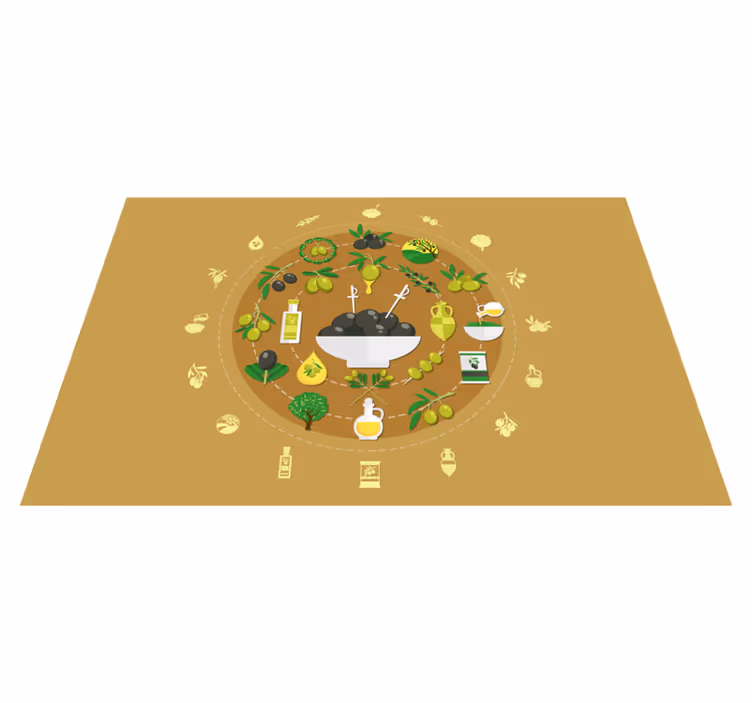 Set de table original arrangement de bols d'olive - TenStickers