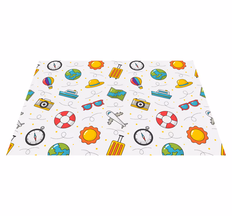 Set de table enfant Éléments de voyage ludiques - TenStickers