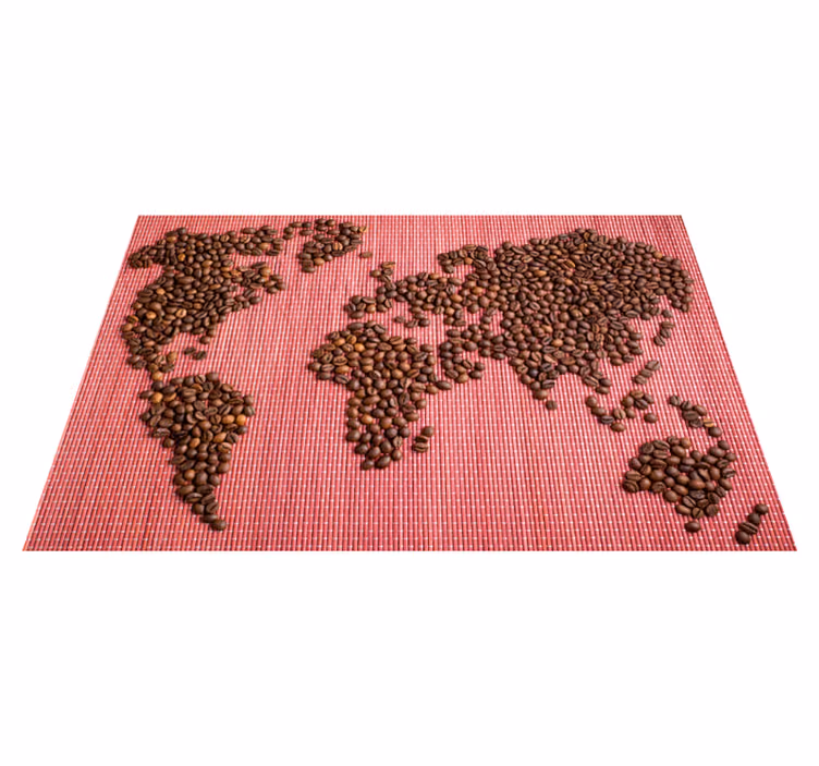 Set de table original carte du monde en grains de café - TenStickers