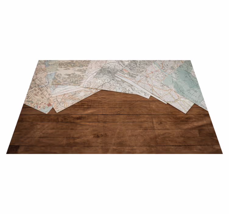 Set de table cartes anciennes en couches - TenStickers