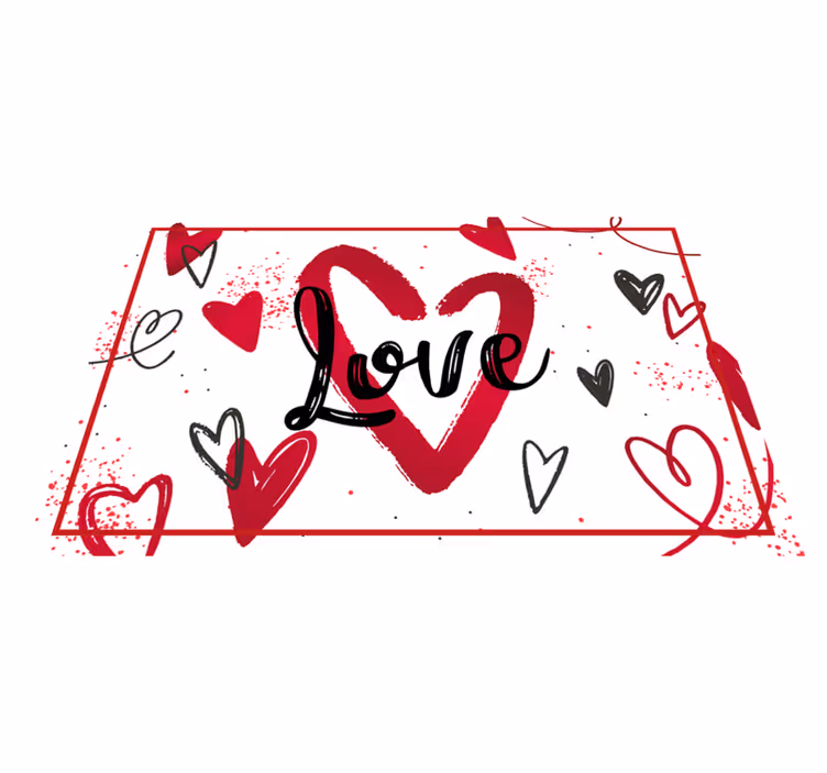 Set de table design citation cœur d'amour - TenStickers