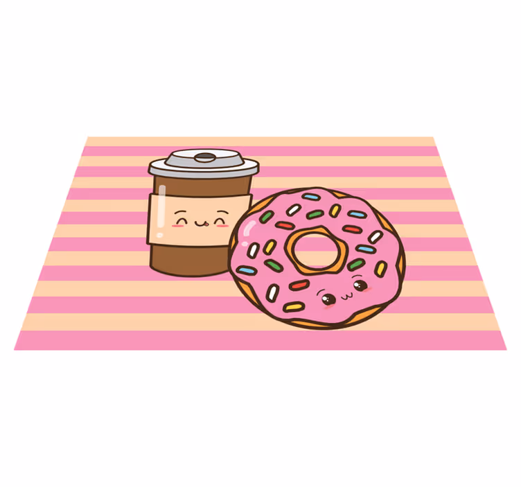 Set de table enfant donut au café mignon - TenStickers