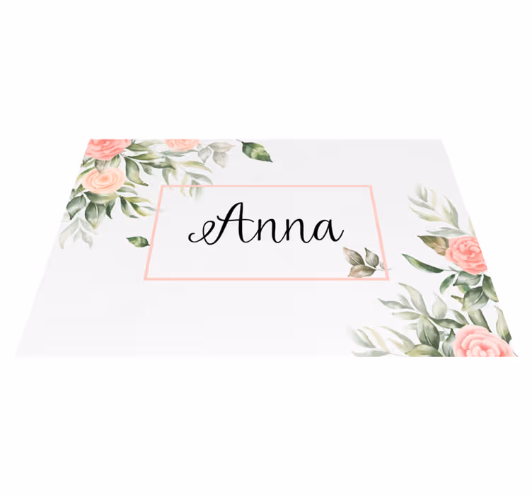 Set de table avec prénom en fleurs personnalisable - TenStickers