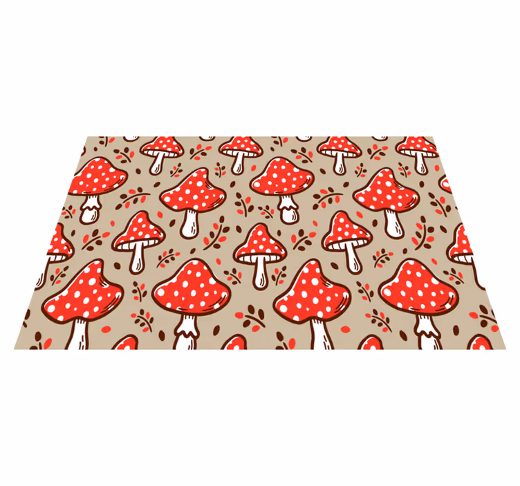 Set de table original champignons rouges à pois - TenStickers